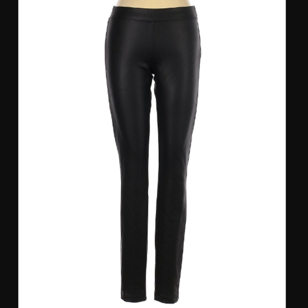 Express faux leather / coated effect leggings